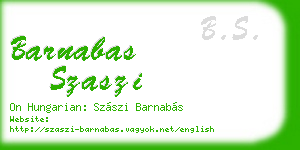 barnabas szaszi business card