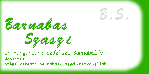 barnabas szaszi business card